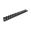 Tekton 3/8 Inch Drive 12-Point Impact Socket Set with Rail, 15-Piece (1/4-1 in.) SID91112
